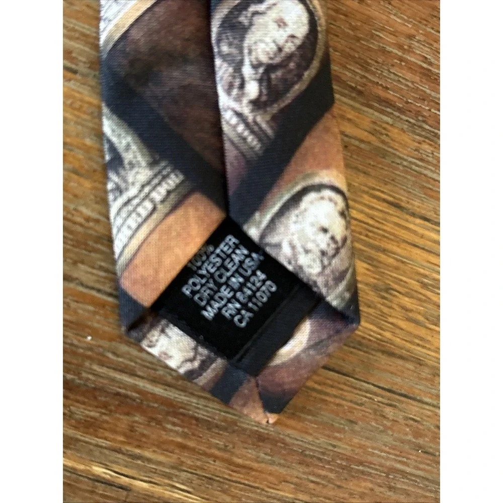 Vintage Ralph Marlin‎ 1997 Cigar Money Band Brown and Yellow Tie
